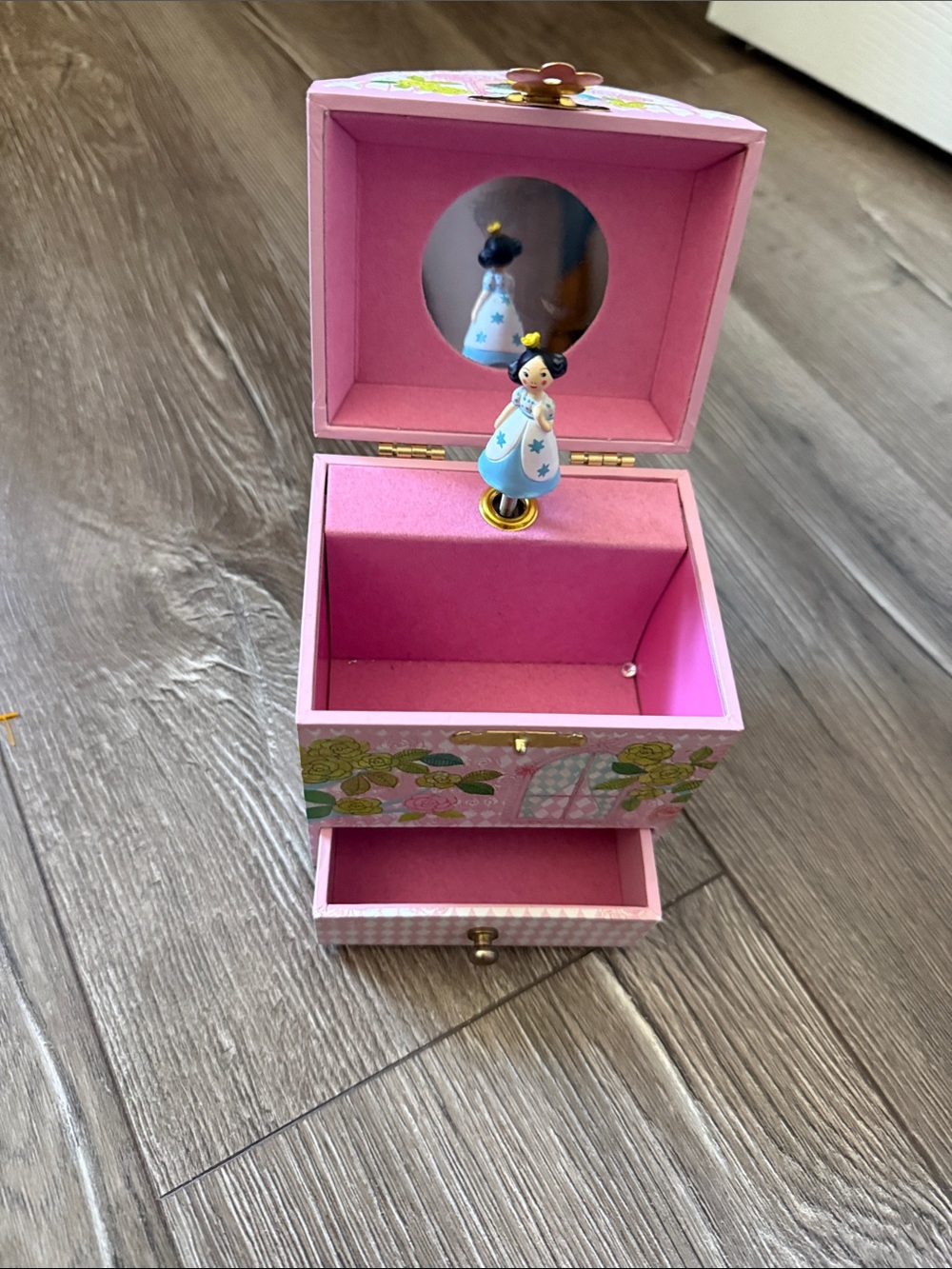 Pink Musical Jewelry Box for Kids with Spinning Figurine